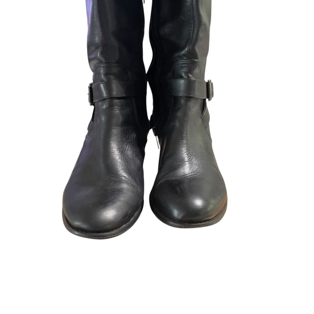 Arturo Chiang Boots Sz 8 M Riding Beatrix Knee High Black Leather Shoes Moto - Picture 6 of 13